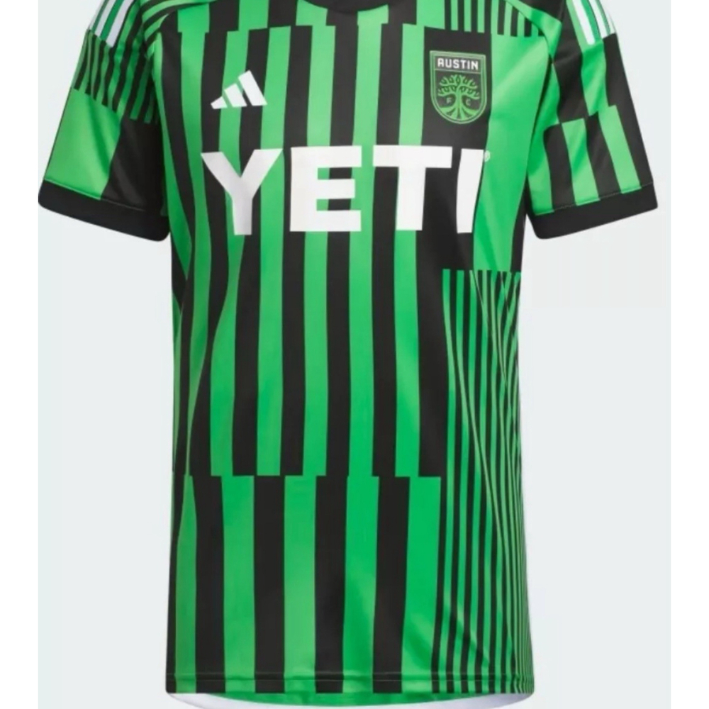 Adidas MLS Austin FC Men Soccer Jersey HI1836 Green Stripe Black Sz Xs Flaw neck - Picture 2 of 16